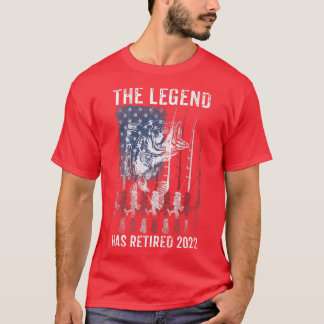 Mens Fishing American Flag Retirement The Legend H Tシャツ