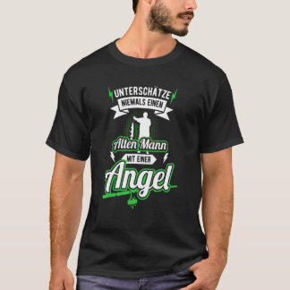 Mens Fishing Saying Old Man Angel Fisherman Joke Tシャツ