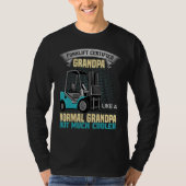 Mens Forklift Certified Grandpa Forklift Operator Tシャツ (正面)