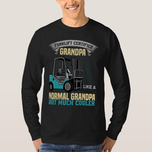 Mens Forklift Certified Grandpa  Forklift Operator Tシャツ (正面)