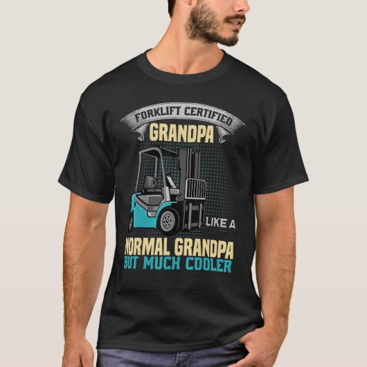 Mens Forklift Certified Grandpa  Forklift Operator Tシャツ (正面)