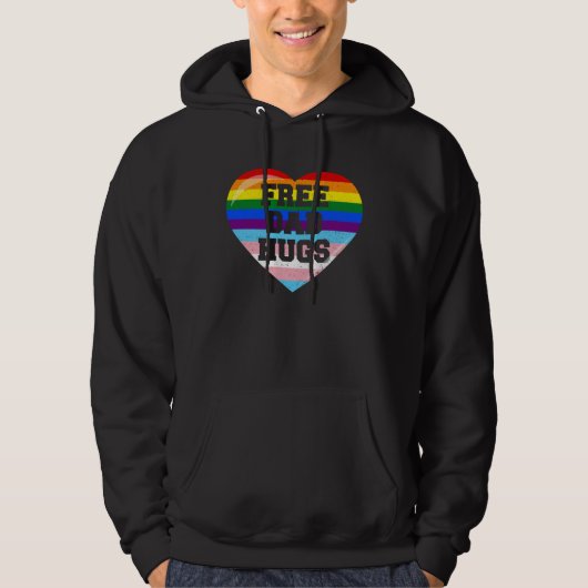 Mens Free Dad Hugs Trans LGBT Supports Gay Pride M パーカ (正面)