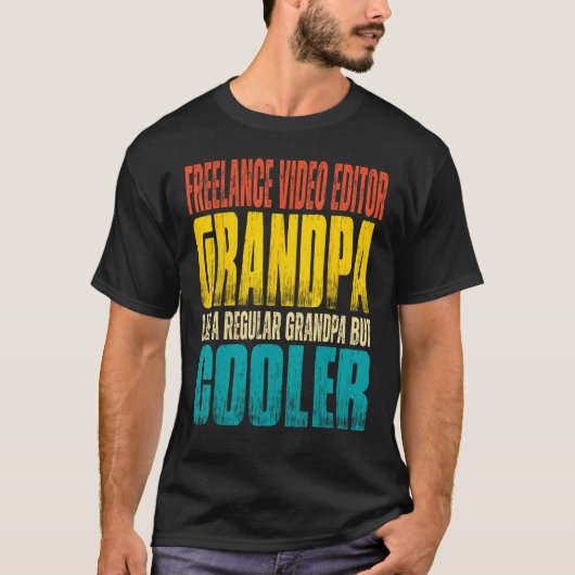 Mens Freelance Video Editor Grandpa Like a Grandp Tシャツ (正面)