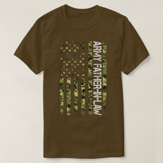 Mens Fun Army FatherInLaw American Flag Camoue Fat Tシャツ (デザイン正面)