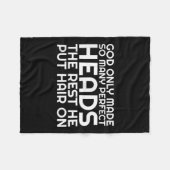 Mens Funny Balding Bald Slap Head Dad Husband Guy  フリースブランケット (正面(横))