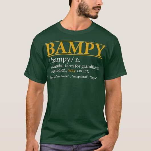 Mens Funny BAMPY definition Fathers day gift Tシャツ (正面)