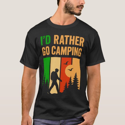 Mens funny camping  tシャツ (正面)