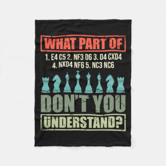 Mens Funny Chess Player What Part Of Dont フリースブランケット