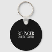 Mens Funny Cky Bouncer Design I Strict Security Gu キーホルダー (正面)