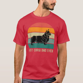 Mens Funny Corgi Dad Ever Daddy quote Retro Vintag Tシャツ