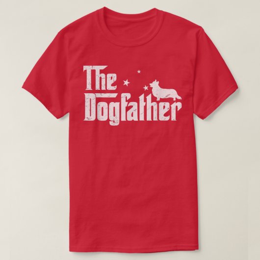 Mens Funny Corgi Dogfather Distressed Father's Day Tシャツ (デザイン正面)
