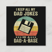 Mens Funny dad Jokes in dad-a-Base エンクロージャーカード (裏面)