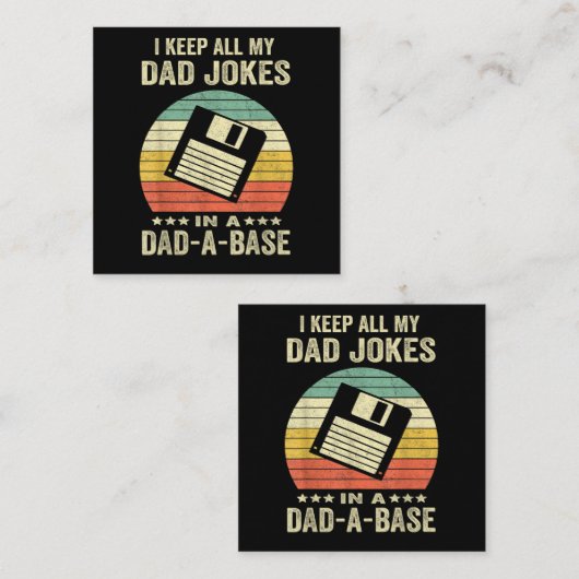 Mens Funny dad Jokes in dad-a-Base エンクロージャーカード (正面/裏面)