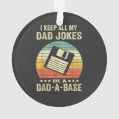 Mens Funny dad Jokes in dad-a-Base オーナメント (裏面)