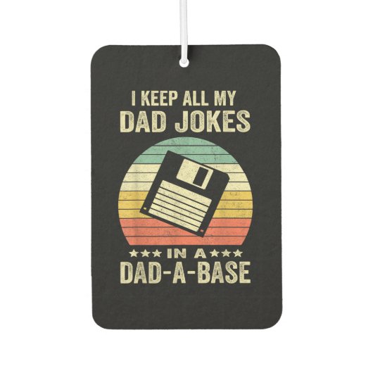 Mens Funny dad Jokes in dad-a-Base カーエアーフレッシュナー (正面)
