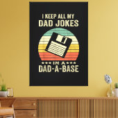 Mens Funny dad Jokes in dad-a-Base キャンバスプリント (インサイチュ (リビング))