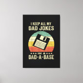 Mens Funny dad Jokes in dad-a-Base キャンバスプリント (正面)