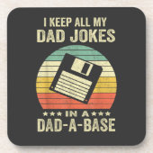 Mens Funny dad Jokes in dad-a-Base コースター (正面)