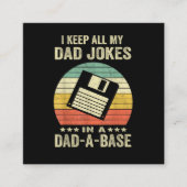 Mens Funny dad Jokes in dad-a-Base スクエア名刺 (正面)