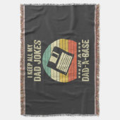 Mens Funny dad Jokes in dad-a-Base スローブランケット (正面縦)