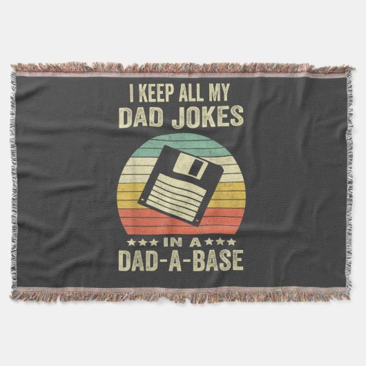 Mens Funny dad Jokes in dad-a-Base スローブランケット (正面)