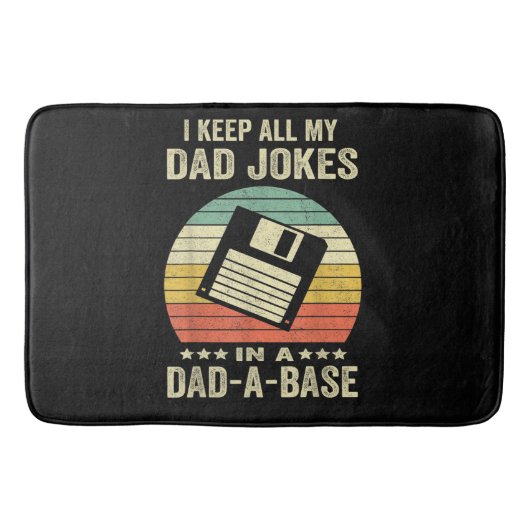 Mens Funny dad Jokes in dad-a-Base バスマット (正面)