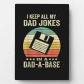 Mens Funny dad Jokes in dad-a-Base フォトプラーク (正面)