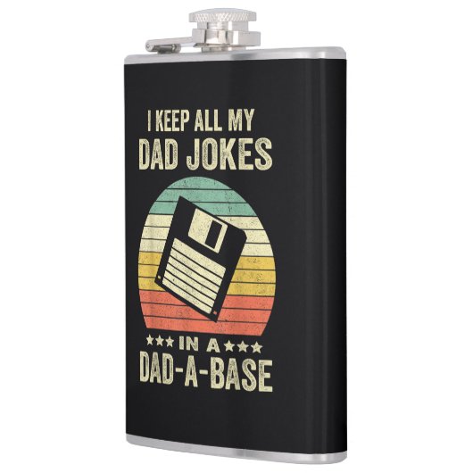 Mens Funny dad Jokes in dad-a-Base フラスク (左)