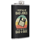 Mens Funny dad Jokes in dad-a-Base フラスク (右)