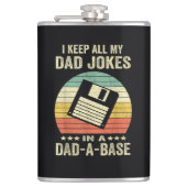 Mens Funny dad Jokes in dad-a-Base フラスク (正面)