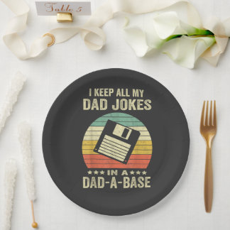 Mens Funny dad Jokes in dad-a-Base ペーパープレート