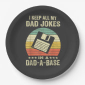 Mens Funny dad Jokes in dad-a-Base ペーパープレート (正面)