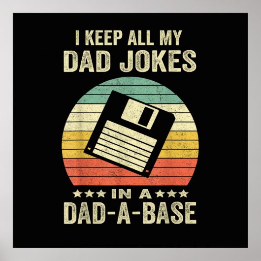 Mens Funny dad Jokes in dad-a-Base ポスター (正面)