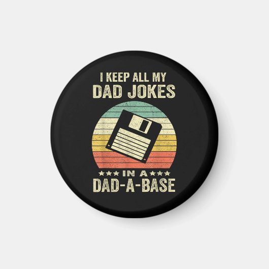 Mens Funny dad Jokes in dad-a-Base マグネット (正面)
