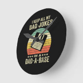 Mens Funny dad Jokes in dad-a-Base ラウンド壁時計 (傾斜)