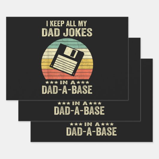 Mens Funny dad Jokes in dad-a-Base ラッピングペーパーシート (セット)