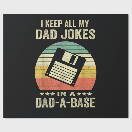 Mens Funny dad Jokes in dad-a-Base ラッピングペーパー (フラット)