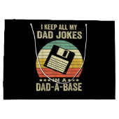 Mens Funny dad Jokes in dad-a-Base ラージペーパーバッグ (裏面)