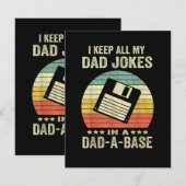 Mens Funny dad Jokes in dad-a-Base 案内状 (正面/裏面)