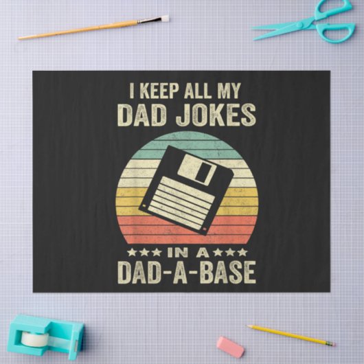 Mens Funny dad Jokes in dad-a-Base 薄葉紙 (クラフト)