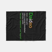 Mens Funny Daideo Ireland Grandfather Grandpa フリースブランケット (正面(横))