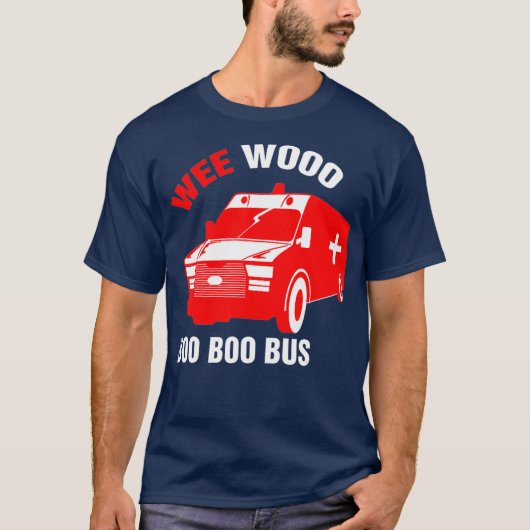 Mens Funny EMT Wee Woo Boo Boo Bus Emergency Tシャツ (正面)