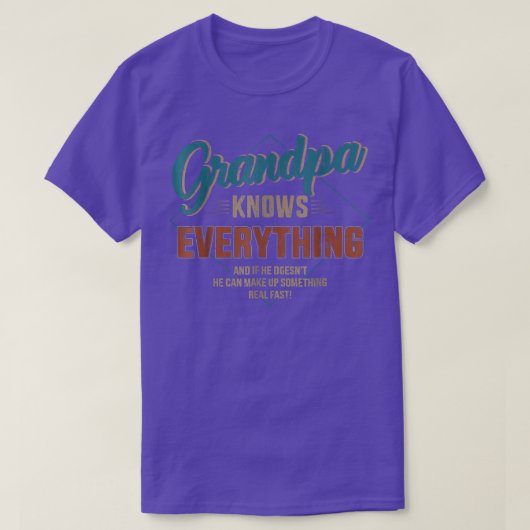 Mens Funny Grandpa Knows Everything For Father's D Tシャツ (デザイン正面)