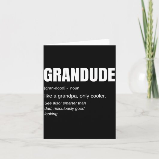Mens Funny Grandude Cool Grandpa Novelty  カード (正面)