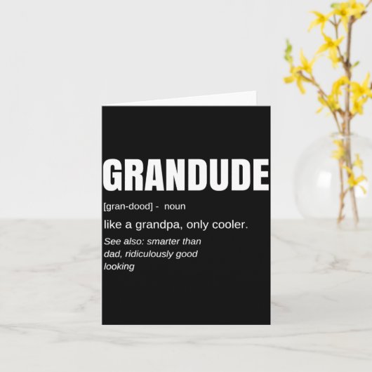 Mens Funny Grandude Cool Grandpa Novelty  カード (黄色い花)
