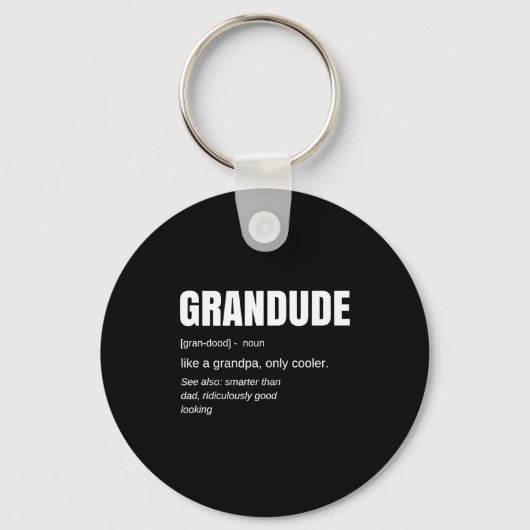 Mens Funny Grandude Cool Grandpa Novelty キーホルダー (正面)
