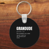 Mens Funny Grandude Cool Grandpa Novelty キーホルダー (正面)