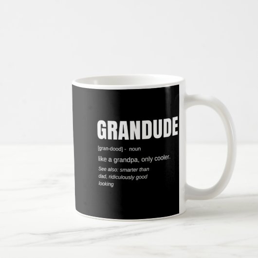 Mens Funny Grandude Cool Grandpa Novelty コーヒーマグカップ (右)