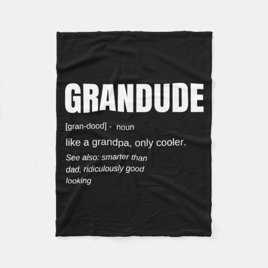 Mens Funny Grandude Cool Grandpa Novelty  フリースブランケット (正面)