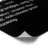 Mens Funny Grandude Cool Grandpa Novelty  ポスター (角)